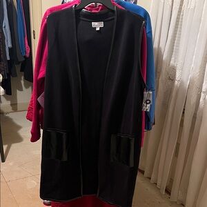 JM Collection Black Open Front Cardigan
